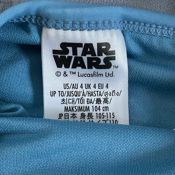 NEW Disney Parks Star Wars R2-D2 Droid Girls Swimsuit Set in White Blue - Picture 5 of 7